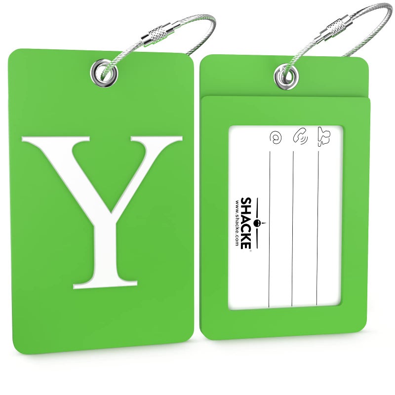 Shacke Luggage Tag Initial Fully Bendable Tag w/Stainless Steel Loop (Letter Y) - Image 2